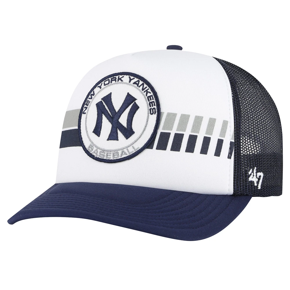 Men's '47 White/Navy New York Yankees Cooperstown Collection Wax Pack Express Trucker Adjustable Hat