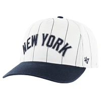 Men's '47 White New York Yankees Double Header Pinstripe Hitch Adjustable Hat