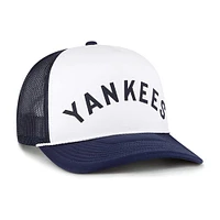 Men's '47 White New York Yankees Foam Front Script Trucker Snapback Hat