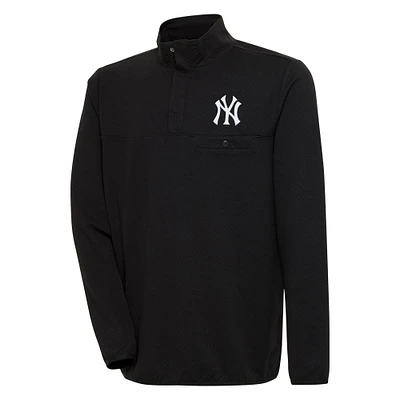 Men's Antigua  Black New York Yankees Steamer Quarter-Snap Pullover Jacket