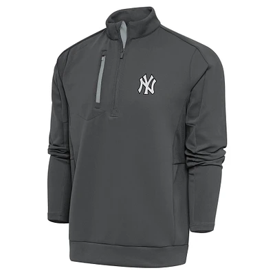 Pull-over à glissière quart de tour Metallic Generation New York Yankees gris antigua pour homme