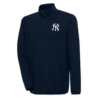 Men's Antigua  Navy New York Yankees Steamer Quarter-Snap Pullover Jacket