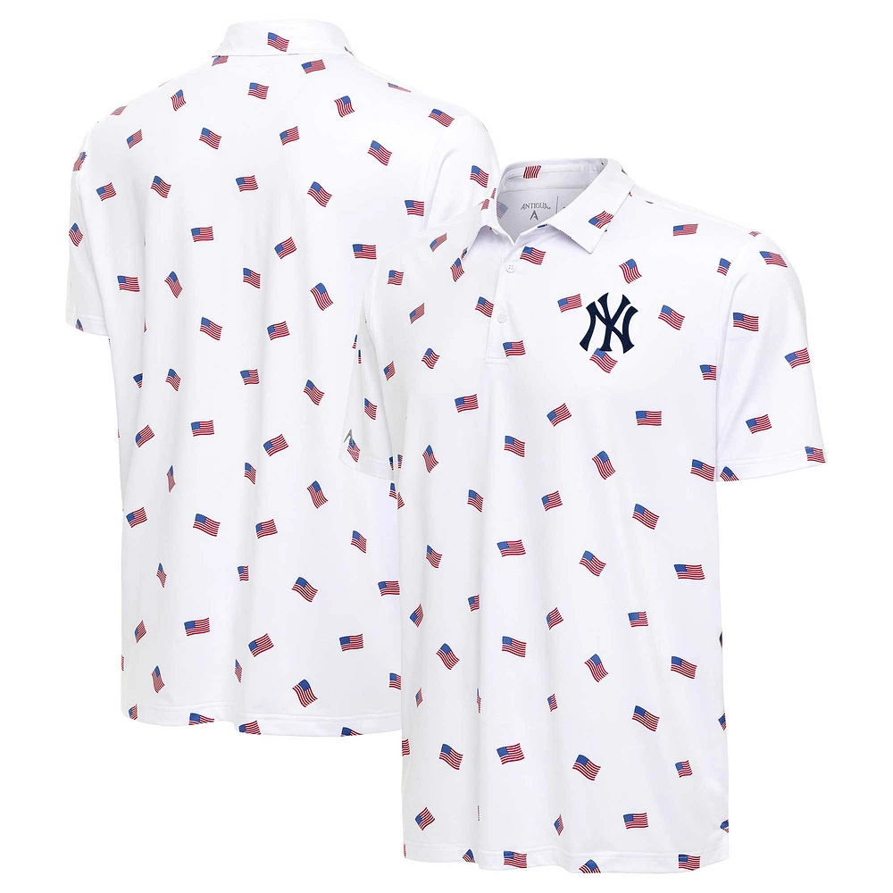 Polo Americana Antigua blanc pour hommes des Yankees de New York