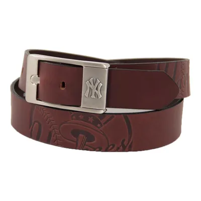 New York Yankees Brandish Leather Belt - Brown
