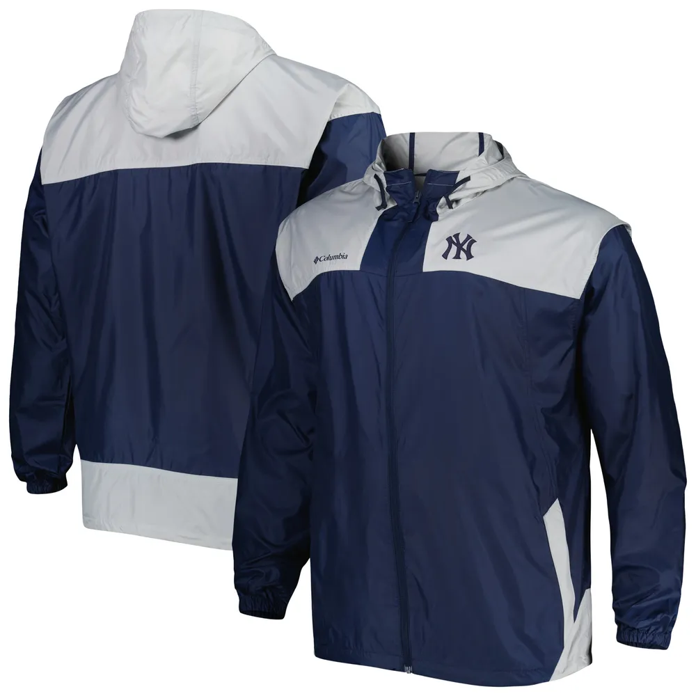 Men's Columbia Navy New York Yankees Flash Forward Challenger Omni-Shade Full-Zip Windbreaker