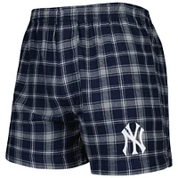 Boxer Concepts Sport en flanelle pour hommes, bleu marine/gris, New York Yankees Ledger