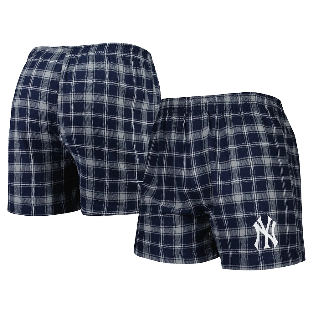 Boxer Concepts Sport en flanelle pour hommes, bleu marine/gris, New York Yankees Ledger