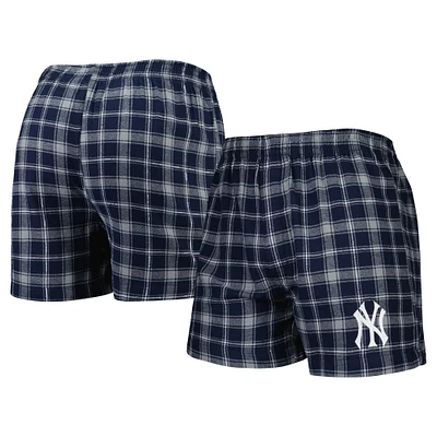 Men's Concepts Sport Navy/Gray New York Yankees Ledger Flannel Boxers