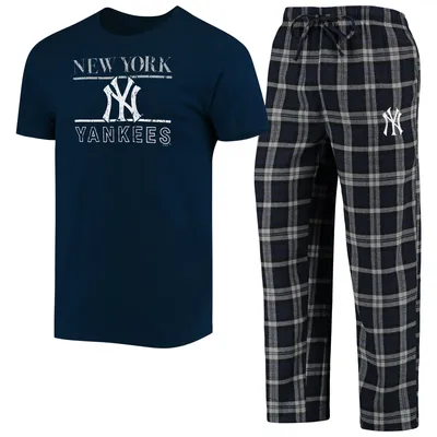 New York Yankees Concepts Sport Lodge T-Shirt & Pants Sleep Set - Navy/Gray