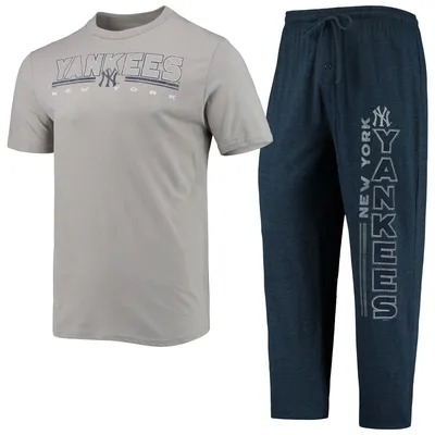 New York Yankees Concepts Sport Meter T-Shirt and Pants Sleep Set - Navy/Gray
