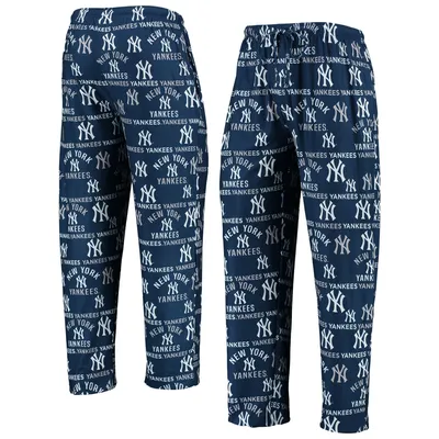 New York Yankees Concepts Sport Flagship Allover Print Sleep Pants - Navy
