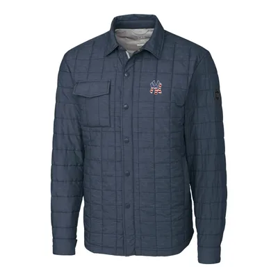 New York Yankees Cutter & Buck Stars Stripes Full-Zip Rainier Shirt Jacket - Gray