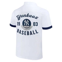 Collection Darius Rucker pour homme par Fanatics White Chemise boutonnée New York Yankees Bowling