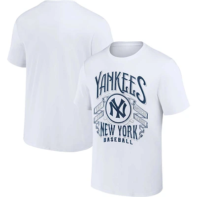 Collection Darius Rucker pour homme par Fanatics White T-shirt New York Yankees Distressed Rock