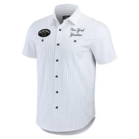 Men's Darius Rucker Collection by Fanatics White New York Yankees Pin Stripe Short Sleeve Button-Up Shirt