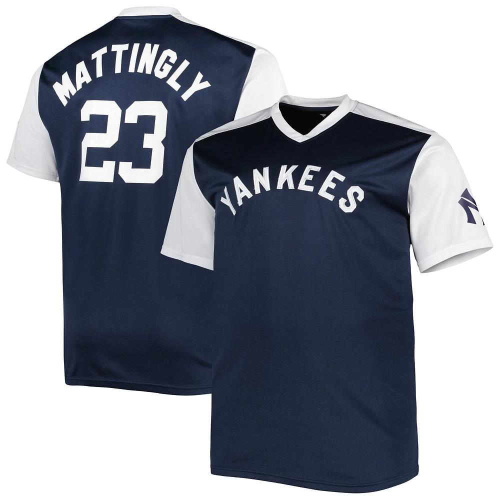 Maillot Homme Profile Don Mattingly Marine/Blanc New York Yankees Cooperstown Collection Replica Player