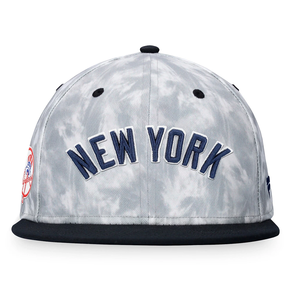 Casquette ajustée noire/blanche New York Yankees Smoke Dye Fanatics pour hommes