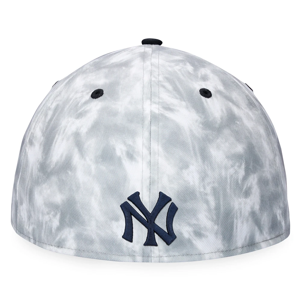 Casquette ajustée noire/blanche New York Yankees Smoke Dye Fanatics pour hommes