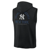 Men's Fanatics Black New York Yankees Fire Speed Sleeveless Pullover Hoodie