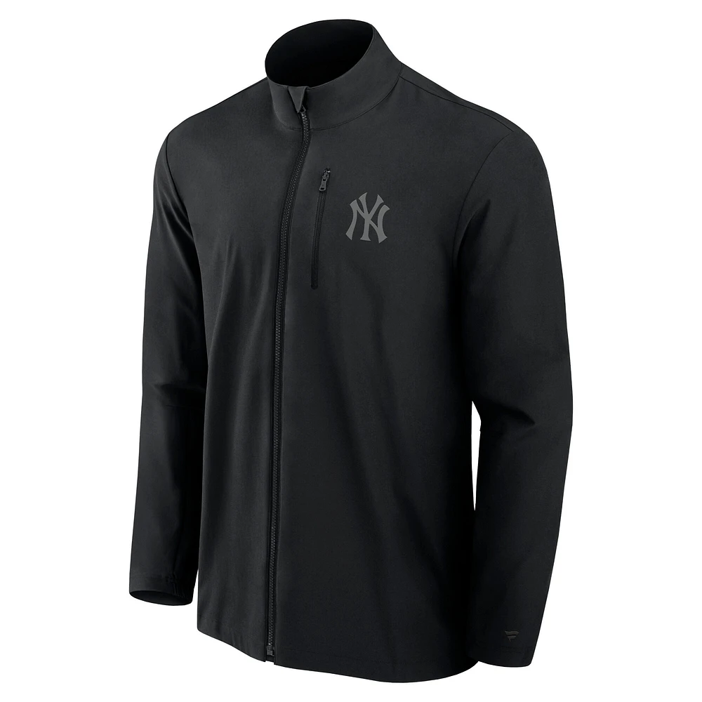 Veste zippée intégrale noire Fanatics Front Office Micro Tonal pour homme des Yankees de New York