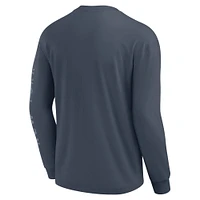Men's Fanatics Blue New York Yankees Elements Future Ground Tonal Info Long Sleeve T-Shirt