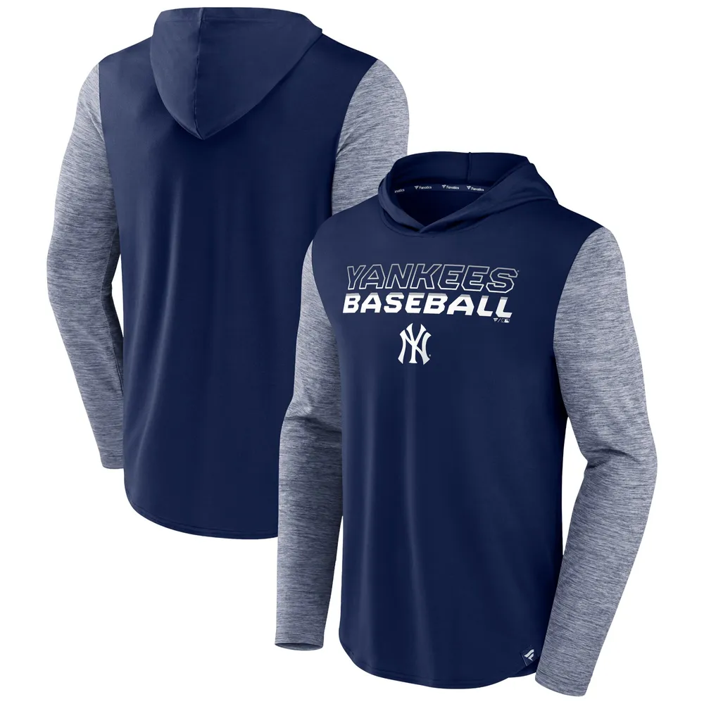 Youth Navy/Heathered Gray New York Yankees Team Raglan Long Sleeve Hoodie T- Shirt