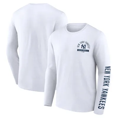 New York Yankees Fanatics Branded Pressbox Long Sleeve T-Shirt - White