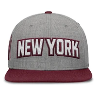 Men's Fanatics Gray/Maroon New York Yankees Elements Felt Chainstitch Snapback Hat