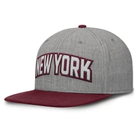 Men's Fanatics Gray/Maroon New York Yankees Elements Felt Chainstitch Snapback Hat