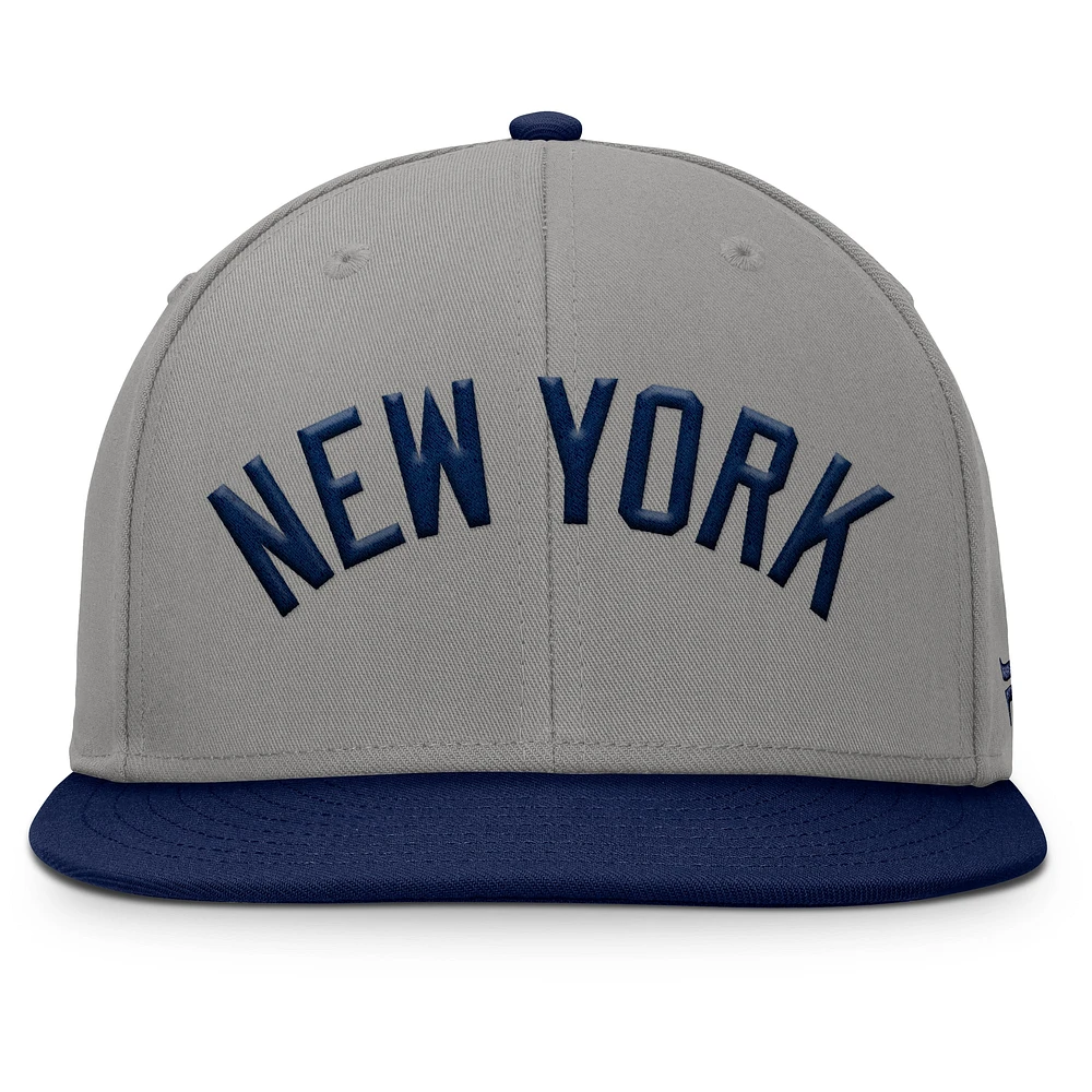 Men's Fanatics Gray/Navy New York Yankees Clubhouse Dugout Fitted Hat