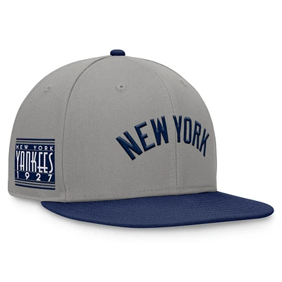 Casquette ajustée bicolore fondamentale New York Yankees Fanatics pour hommes