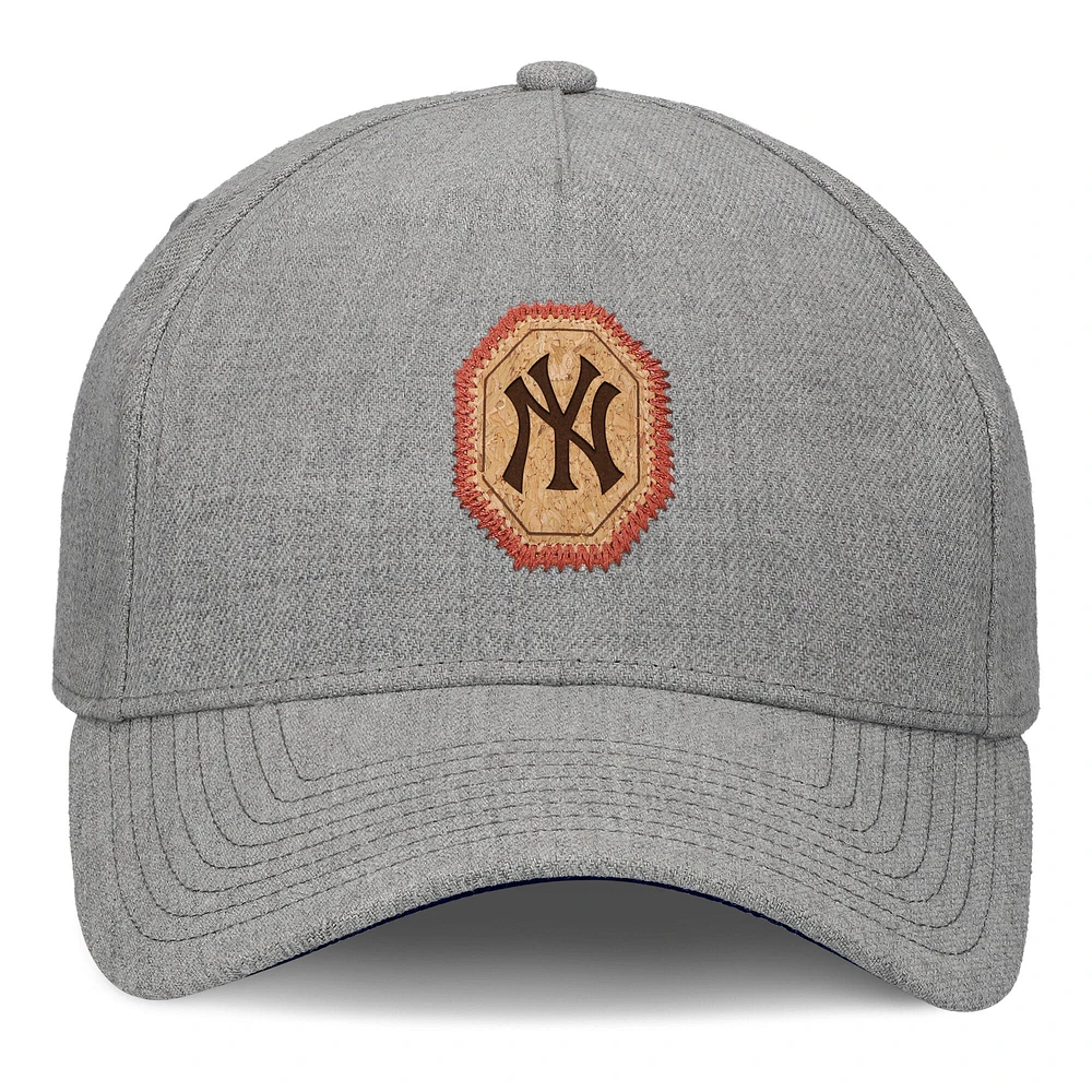 Men's Fanatics Gray New York Yankees Signature Elements Cork Patch A-Frame Adjustable Hat