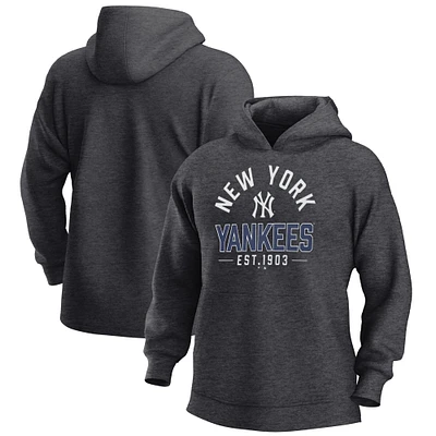 Sweat à capuche en polaire pour homme Fanatics Heather Charcoal New York Yankees