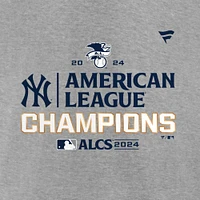 T-shirt Fanatics Heather Grey New York Yankees Champions de la Ligue américaine 2024 pour hommes, taille grande et