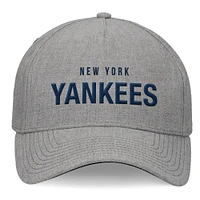 Casquette réglable structurée en A pour hommes Fanatics Heather Grey New York Yankees Elements