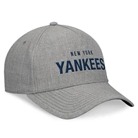 Casquette réglable structurée en A pour hommes Fanatics Heather Grey New York Yankees Elements