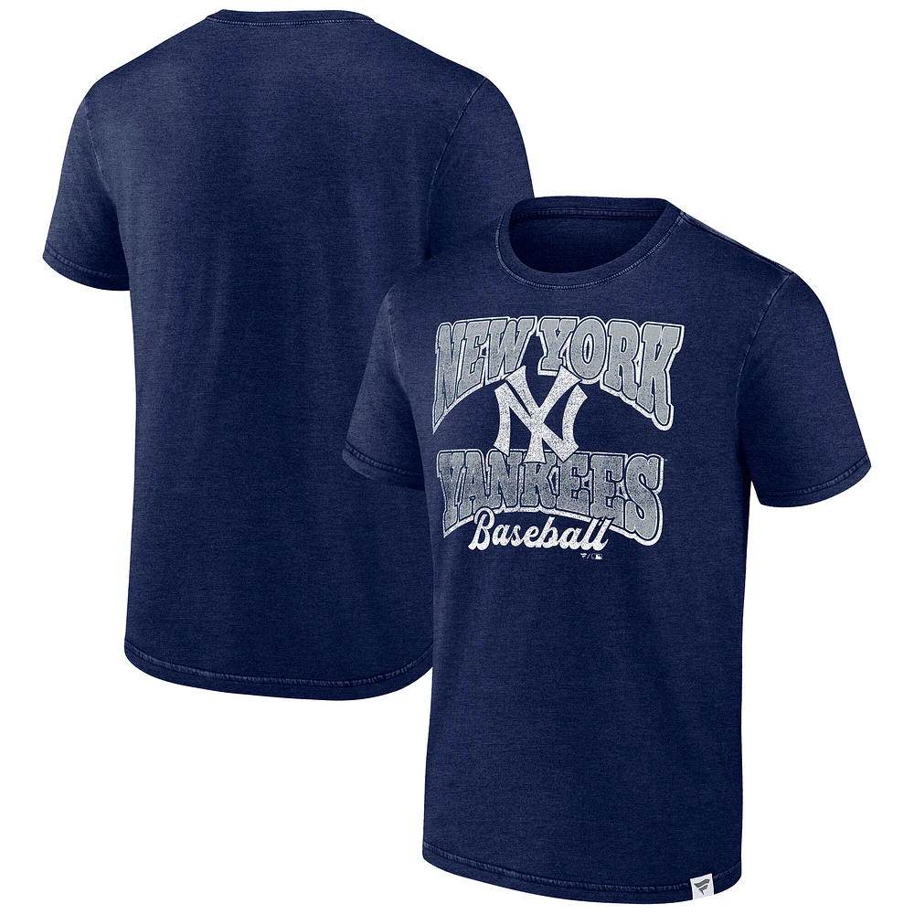 Men's Fanatics Heather Navy New York Yankees Force Out Washed T-Shirt