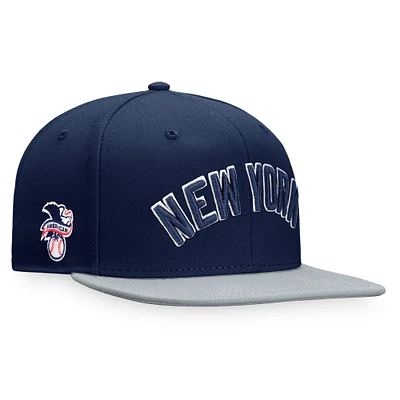 Casquette ajustée bicolore fondamentale fanatiques pour hommes, bleu marine/gris, New York Yankees