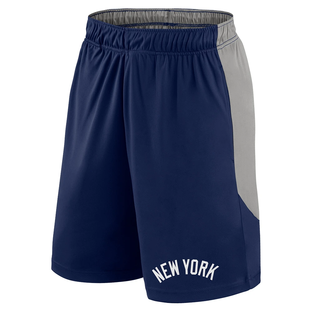 Short en polyester bleu marine/gris pour homme Fanatics New York Yankees Launch