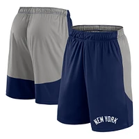 Short en polyester bleu marine/gris pour homme Fanatics New York Yankees Launch