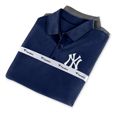 Ensemble polo Fanatics pour hommes bleu marine/gris New York Yankees