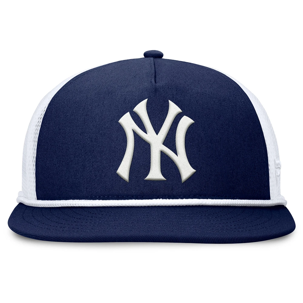 Casquette snapback Fanatics bleu marine/blanc pour homme des Yankees de New York Clubhouse Change Up