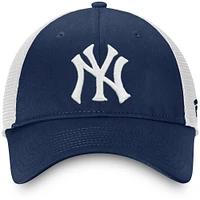 Casquette réglable de camionneur non structurée Fanatics pour hommes, bleu marine/blanc, New York Yankees Team Core