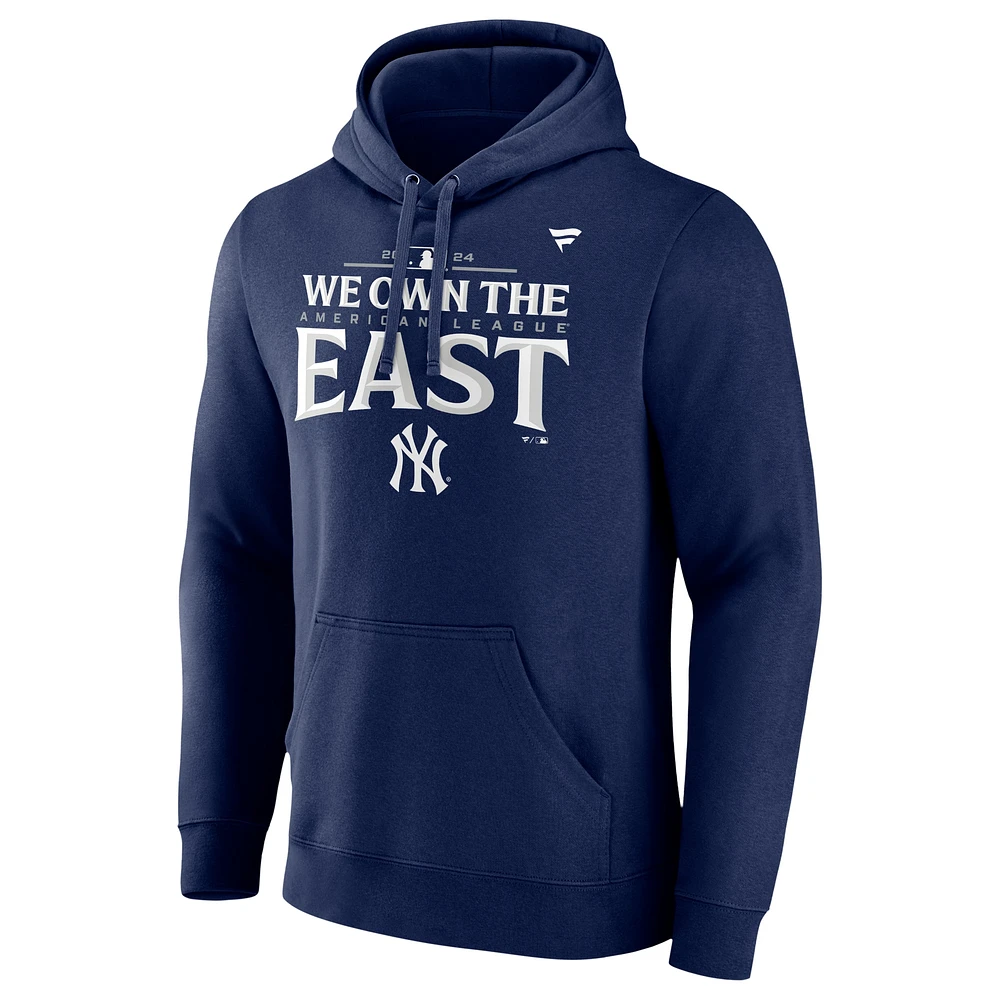 Sweat à capuche fanatiques bleu marine New York Yankees 2024 AL East Division Champions Locker Room pour homme