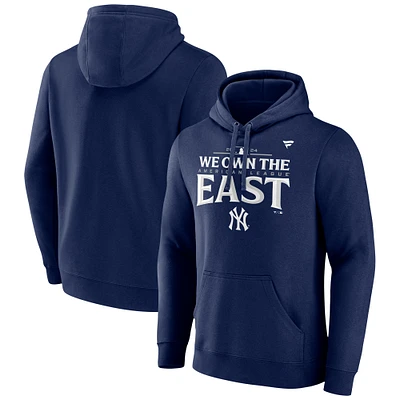 Sweat à capuche fanatiques bleu marine New York Yankees 2024 AL East Division Champions Locker Room pour homme