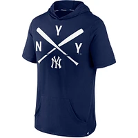 Haut à capuche manches courtes Iconic Rebel pour homme de la marque Fanatics Navy New York Yankees