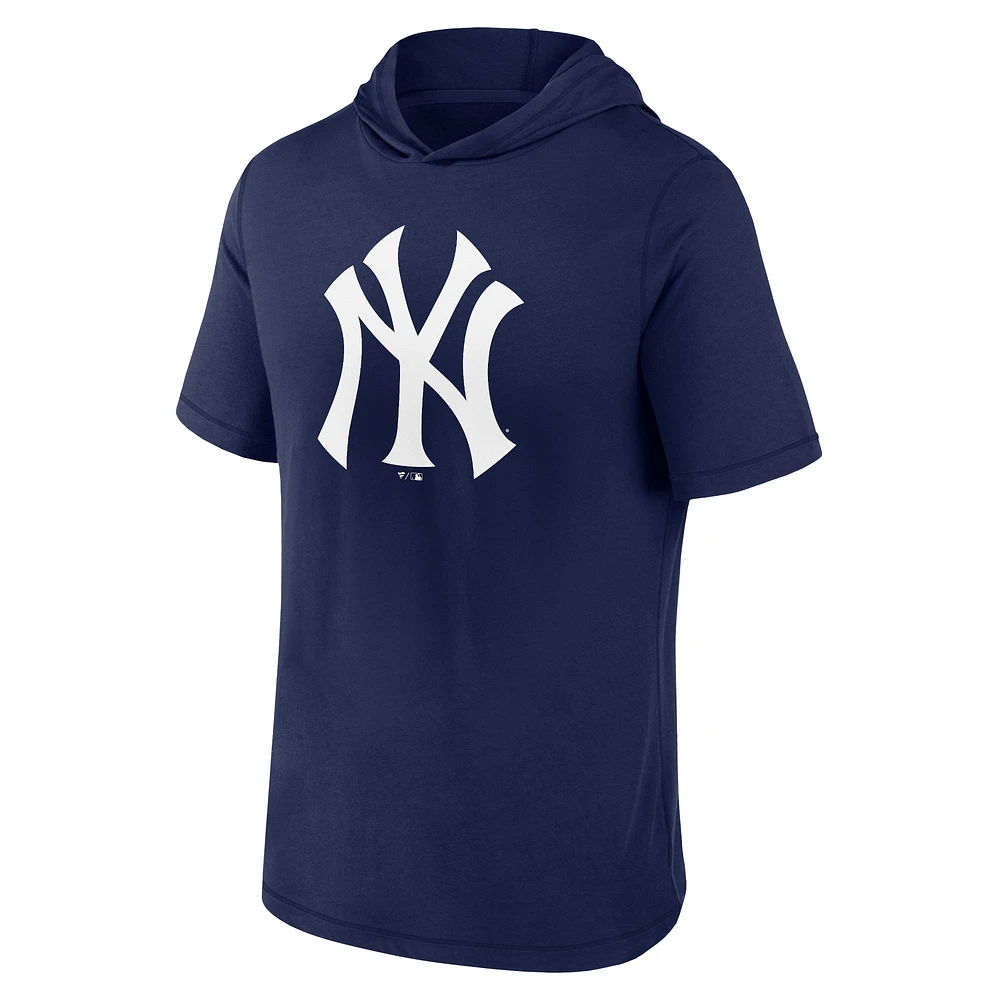 Men's Fanatics Navy New York Yankees Short Sleeve Hoodie T-Shirt