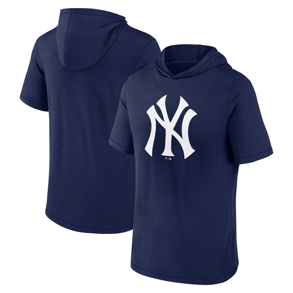 Men's Fanatics Navy New York Yankees Short Sleeve Hoodie T-Shirt