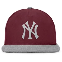 Casquette snapback du front office des Yankees de New York pour hommes Fanatics Wine