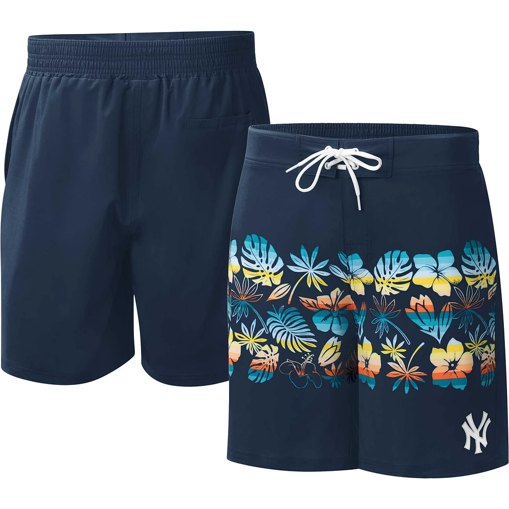 Men's G-III Sports by Carl Banks Navy New York Yankees Breeze Volley Swim Shorts